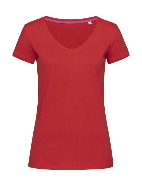 Megan V Neck Kleur Crimson Red