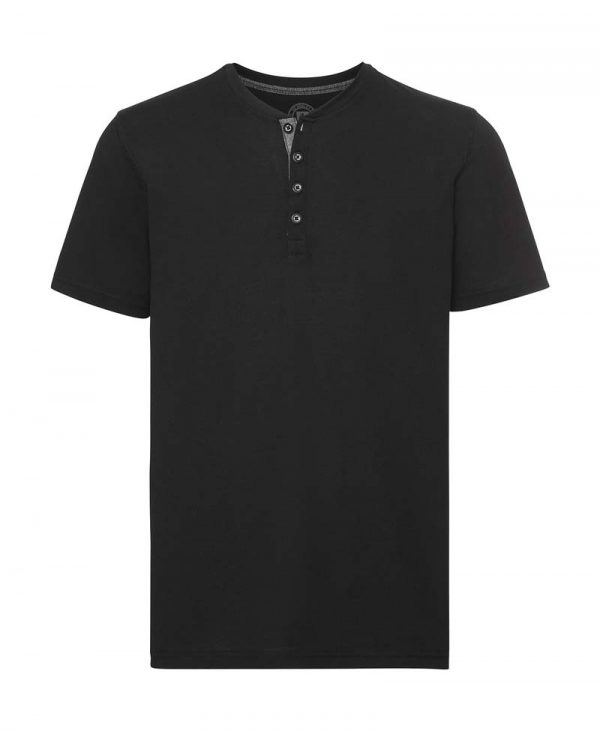 Mens Henley HD T Kleur Black