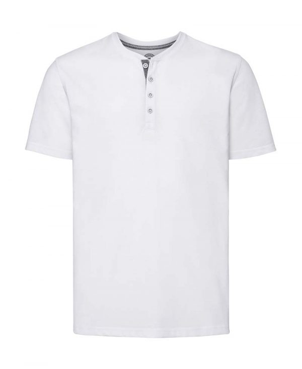 Mens Henley HD T Kleur White