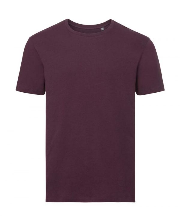 Mens Pure Organic Tee Kleur Burgundy