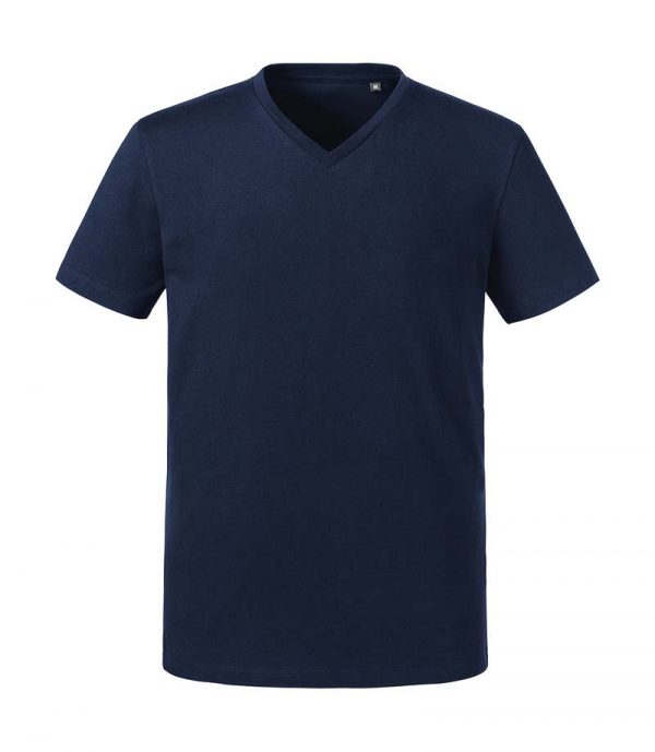 Mens Pure Organic V Neck Tee Kleur French Navy