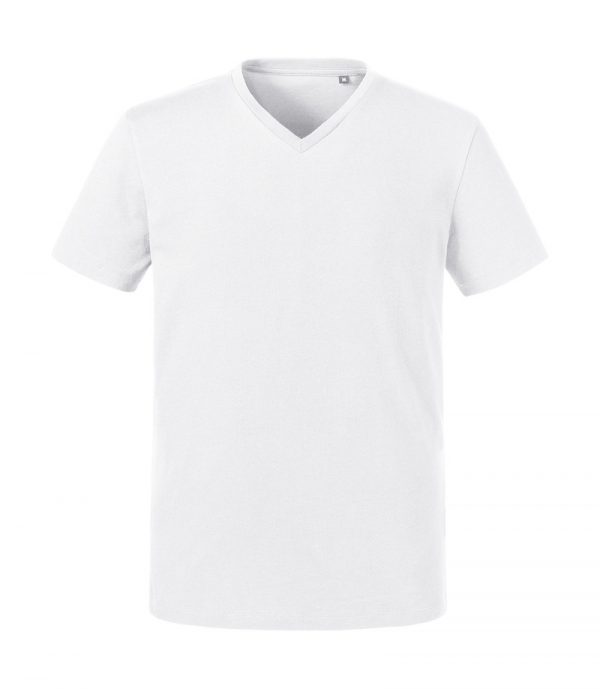 Mens Pure Organic V Neck Tee Kleur White