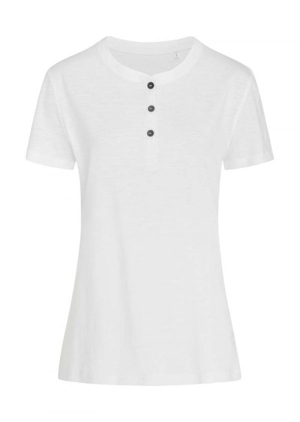 Sharon Henley T shirt Kleur White