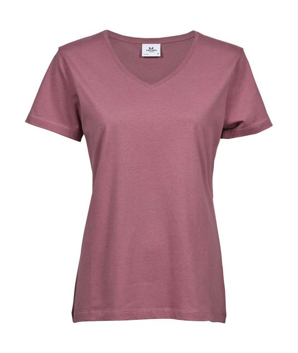 Womens Luxury V Neck Tee Kleur Rose