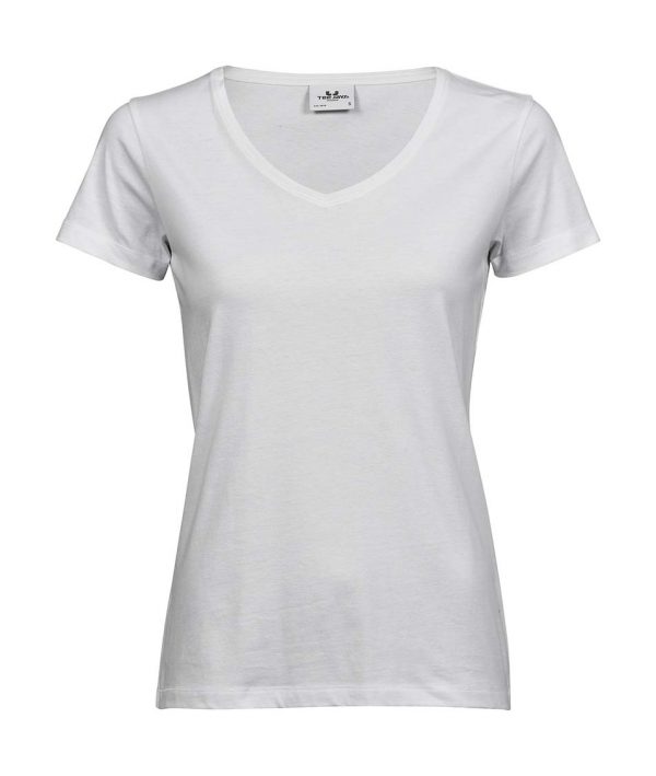 Womens Luxury V Neck Tee Kleur White