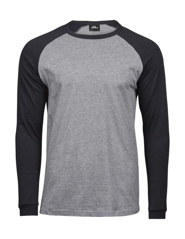 Baseball Tee Long Sleeve Kleur Heather Black