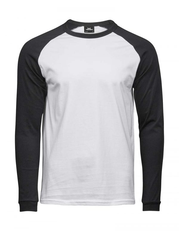 Baseball Tee Long Sleeve Kleur White Black