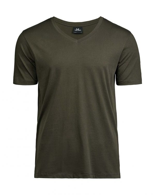 Luxury V Neck Tee Kleur Dark Olive