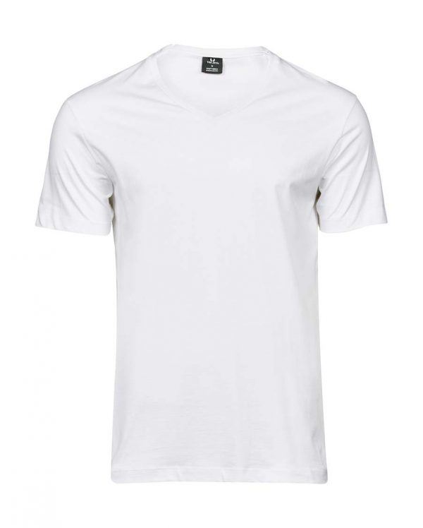 Mens Fashion V Neck Sof Tee Kleur White