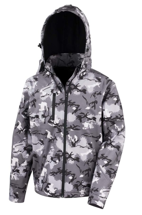 Camo TX Performance Hooded Softshell Kleur Camo Charcoal