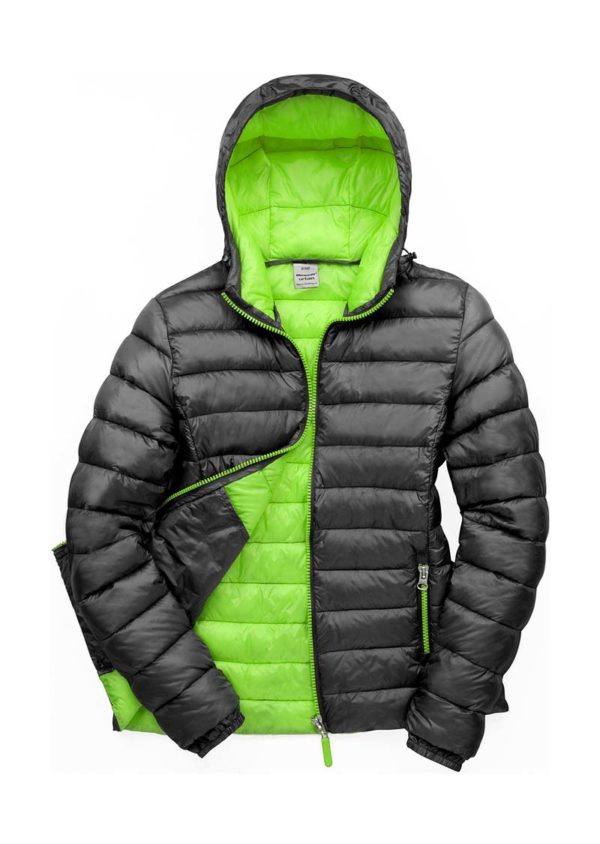 Ladies Snow Bird Hooded Jacket Kleur Black Lime