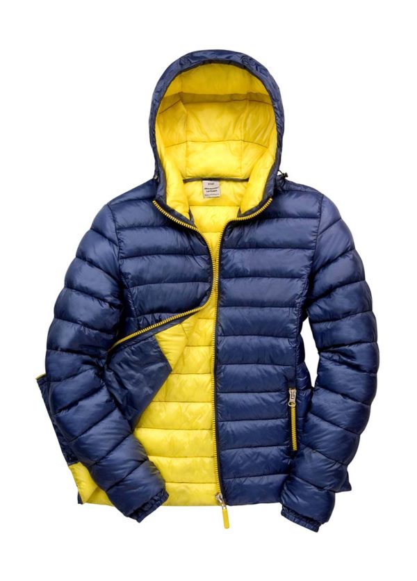 Ladies Snow Bird Hooded Jacket Kleur Navy Yellow