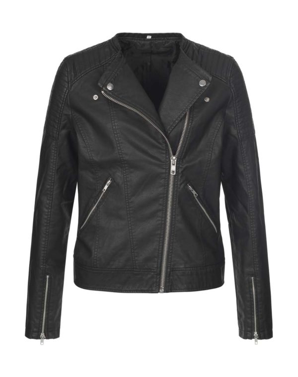 Biker Jacket Women Kleur Black Opal