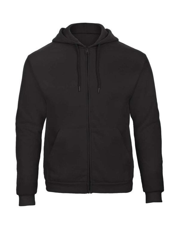 Hooded Full Zip Sweat Unisex Kleur Black