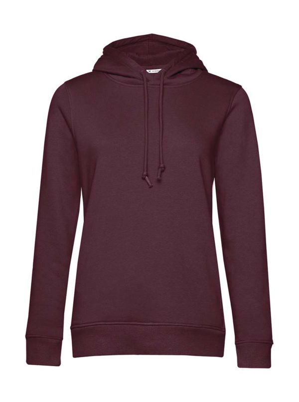 Organic Inspire Hooded Women Kleur Burgundy