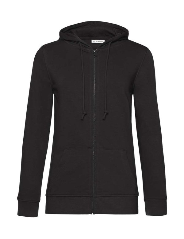 Organic Zipped Hooded Women Kleur Black Pure