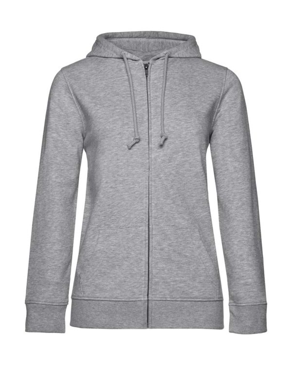 Organic Zipped Hooded Women Kleur Heather Grey