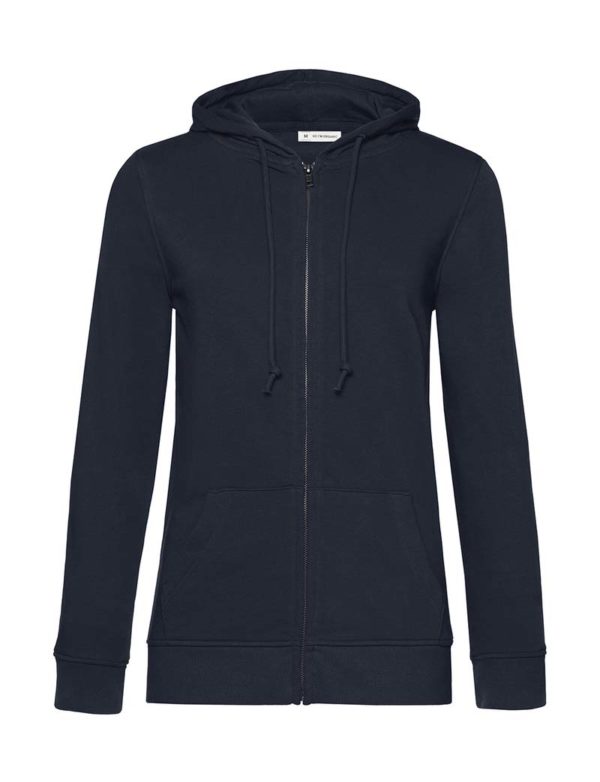 Organic Zipped Hooded Women Kleur Navy Blue