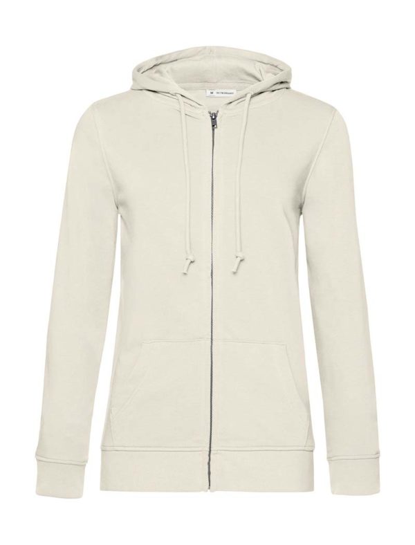 Organic Zipped Hooded Women Kleur Off White