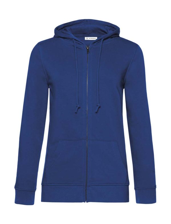 Organic Zipped Hooded Women Kleur Royal