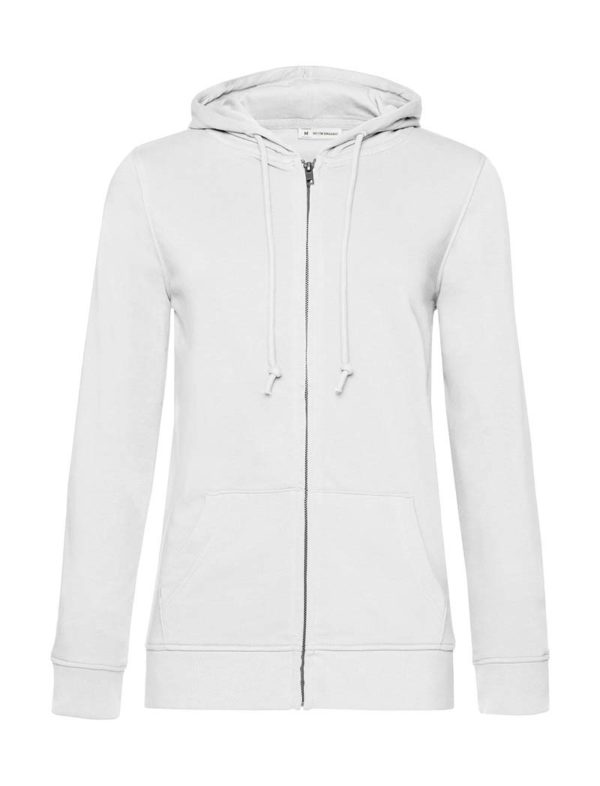 Organic Zipped Hooded Women Kleur White