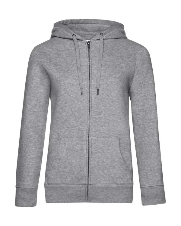 QUEEN Zipped Hooded Women Kleur Heather Grey