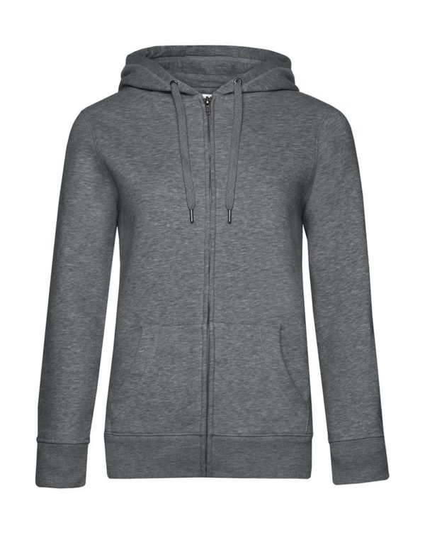 QUEEN Zipped Hooded Women Kleur Heather Mid Grey