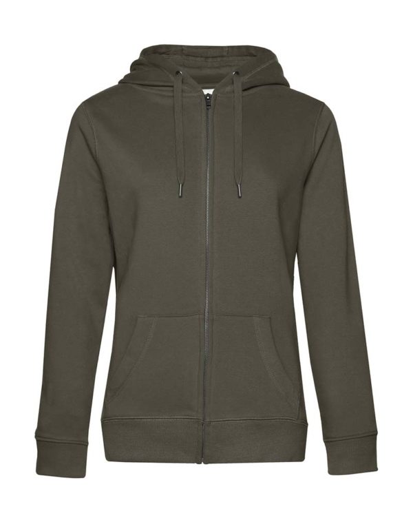 QUEEN Zipped Hooded Women Kleur Khaki