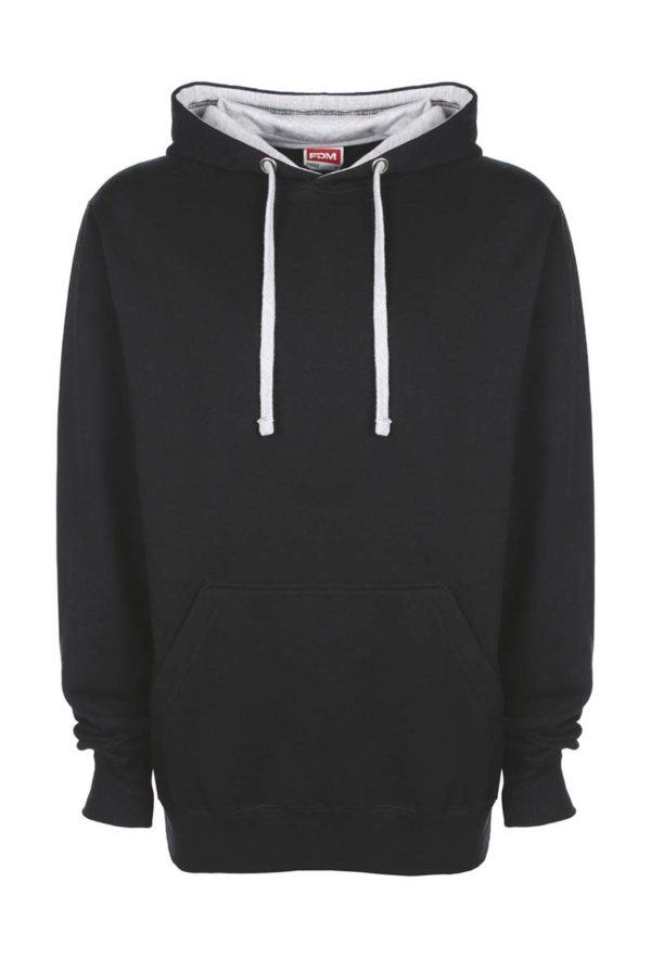 Contrast Hoodie Kleur Black Sport Grey