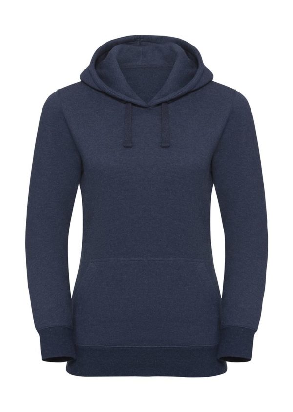 Ladies Authentic Melange Hooded Sweat Kleur Indigo Melange