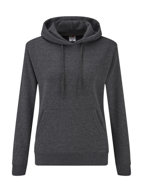 Ladies Classic Hooded Sweat Kleur Dark Heather Grey