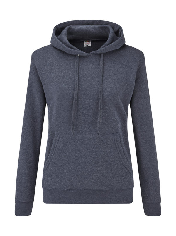 Ladies Classic Hooded Sweat Kleur Heather Navy