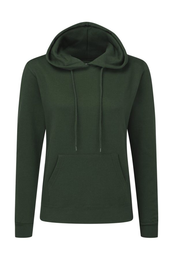 Ladies Hooded Sweatshirt Kleur Bottle Green