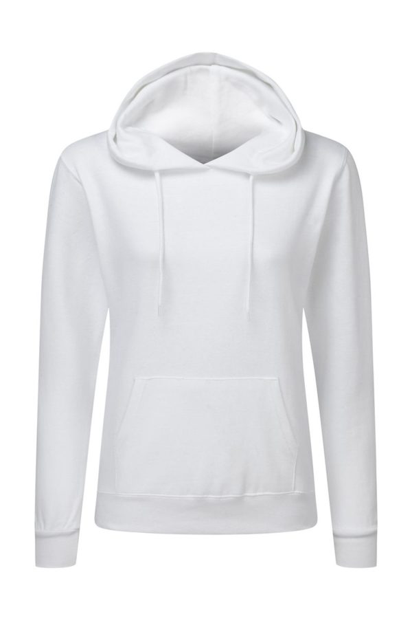 Ladies Hooded Sweatshirt Kleur White