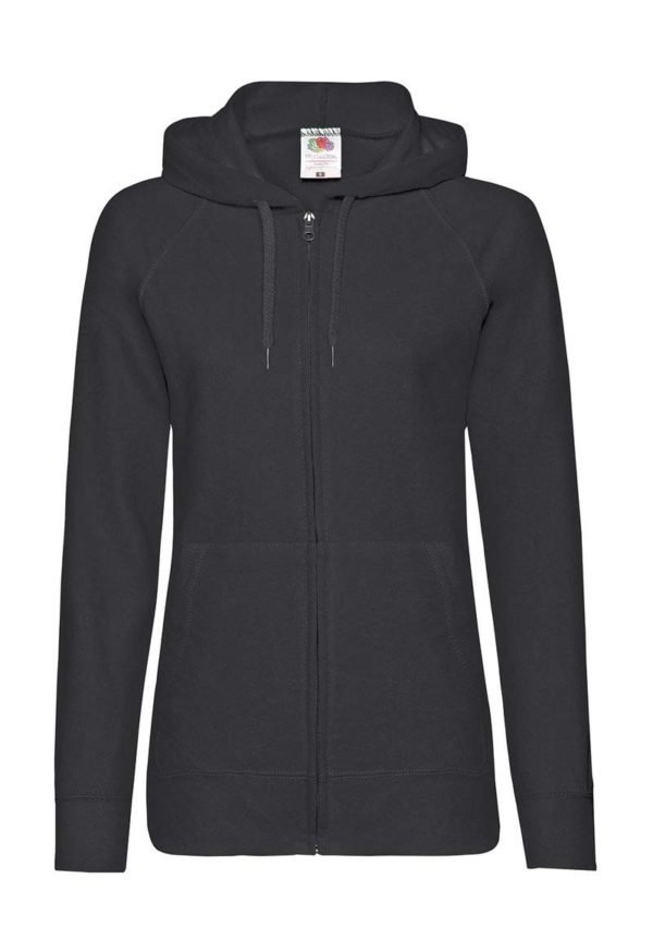 Ladies Lightweight Hooded Sweat Jacket Kleur Black