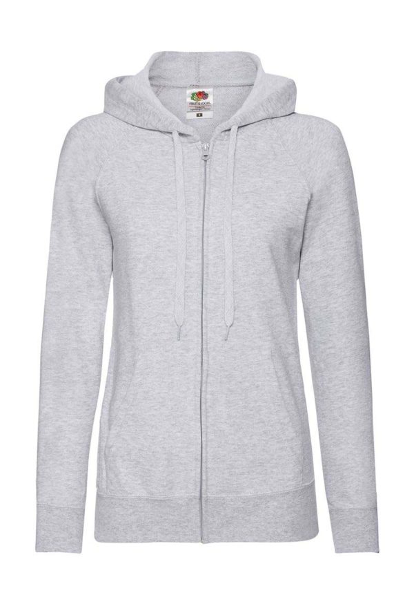 Ladies Lightweight Hooded Sweat Jacket Kleur Heather Grey