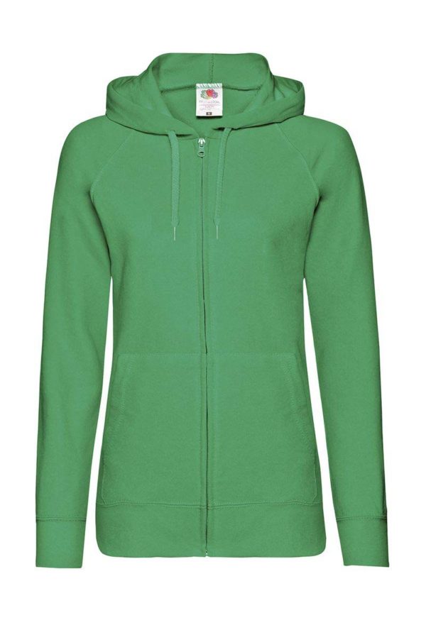 Ladies Lightweight Hooded Sweat Jacket Kleur Kelly Green