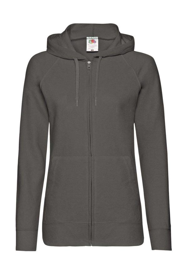 Ladies Lightweight Hooded Sweat Jacket Kleur Light Graphite