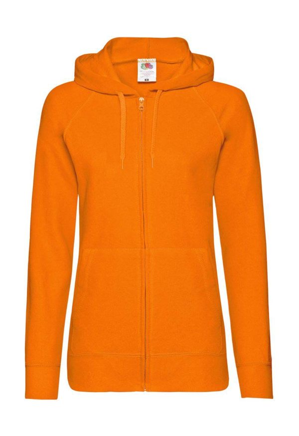 Ladies Lightweight Hooded Sweat Jacket Kleur Orange