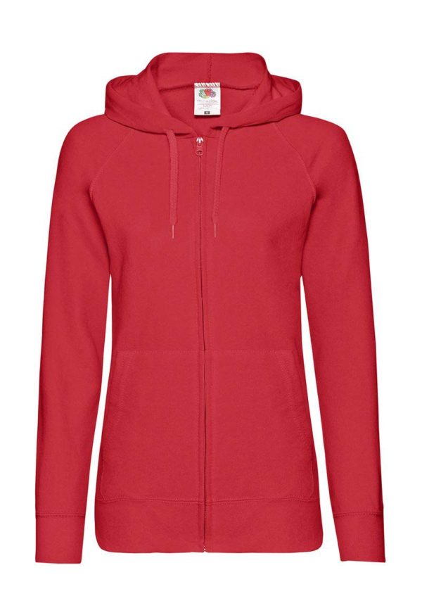 Ladies Lightweight Hooded Sweat Jacket Kleur Red