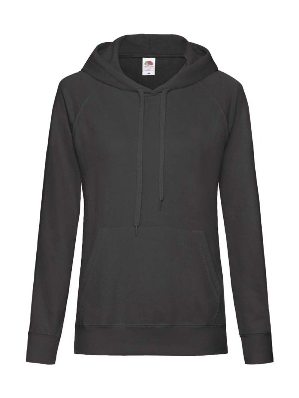 Ladies Lightweight Hooded Sweat Kleur Black