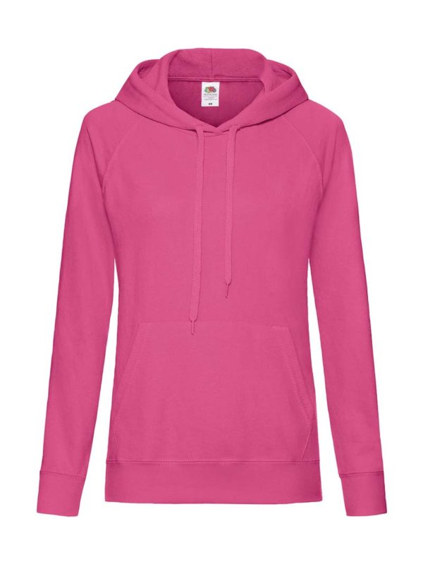 Ladies Lightweight Hooded Sweat Kleur Fuchsia