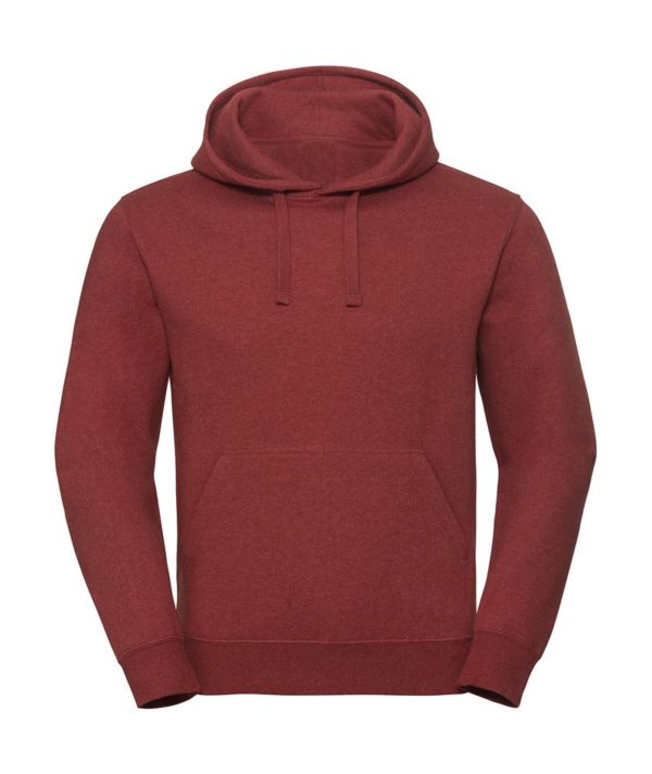 Mens Authentic Melange Hooded Sweat Kleur Brick Red Melange