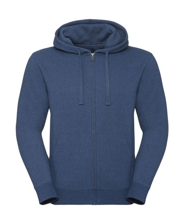 Mens Authentic Melange Zipped Hood Sweat Kleur Ocean Melange