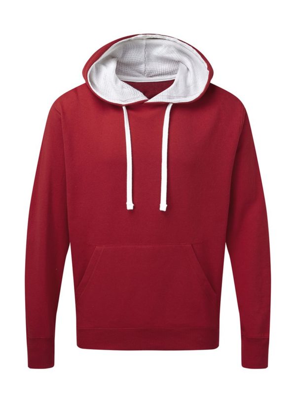 Mens Contrast Hoodie Kleur Red White