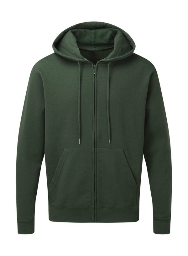 Mens Zip Hood Kleur Bottle Green