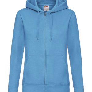 Premium Hooded Sweat Jacket Lady-Fit,merk Fruit of the Loom.