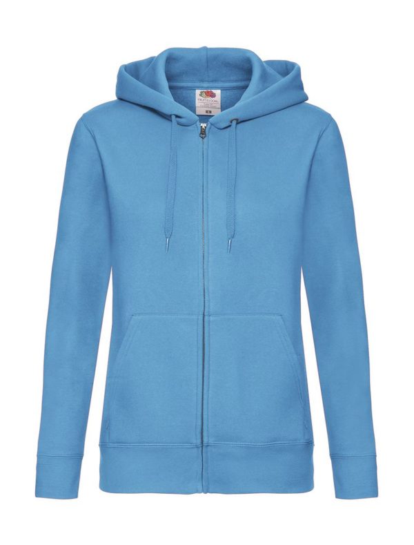 Premium Hooded Sweat Jacket Lady Fit Kleur Azure Blue