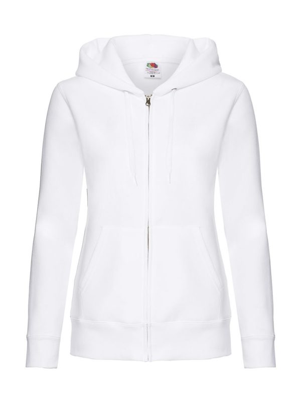 Premium Hooded Sweat Jacket Lady Fit Kleur White