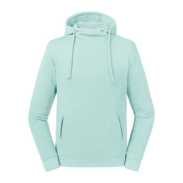 Pure Organic High Collar Hooded Sweat Kleur Aqua